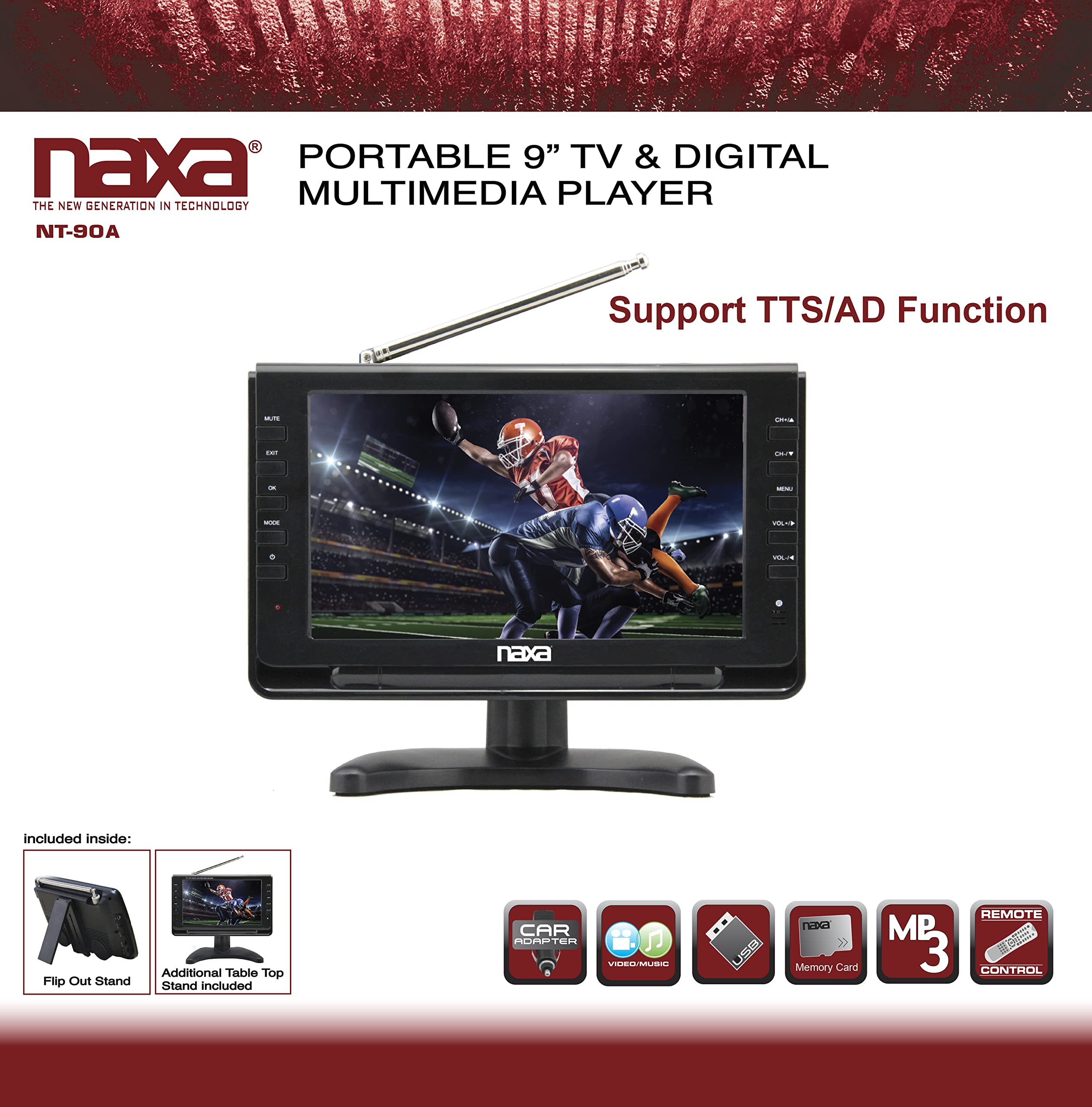 Amazon.com: Naxa Electronics NT-90A 9-inch Portable TV & Digital